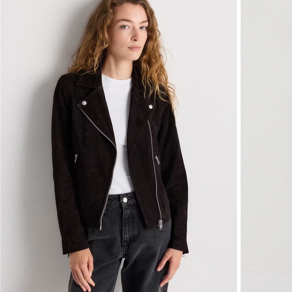 Quince 100% Suede Biker Jacket EUC, XL